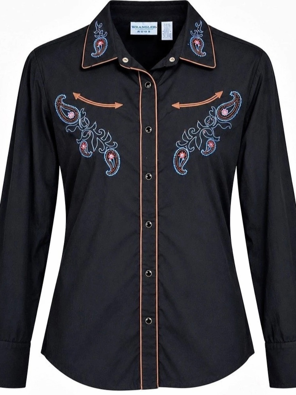 Wrangler X Lainey Wilson Women's Paisley Embroidered Long Sleeve Snap Satin